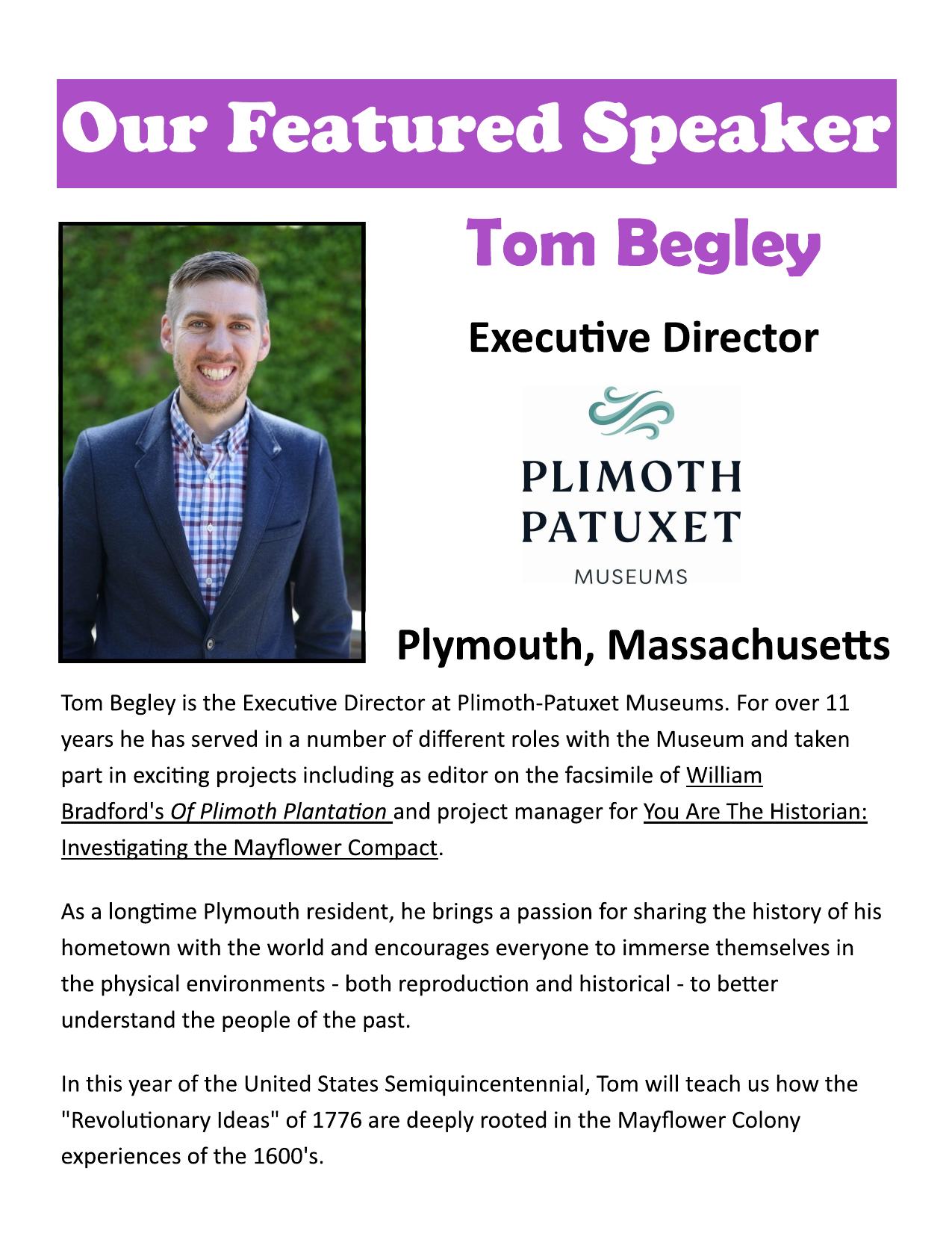 Tom Begley - Featured Speaker