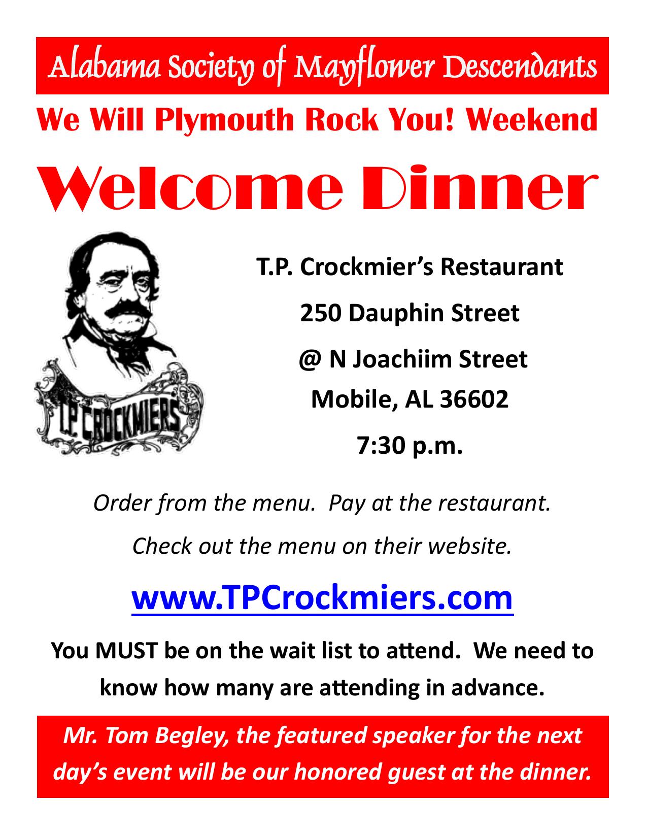 Welcome Dinner Flyer